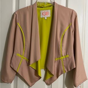 (2)!!GB casual short blazer sleeve knit detail.